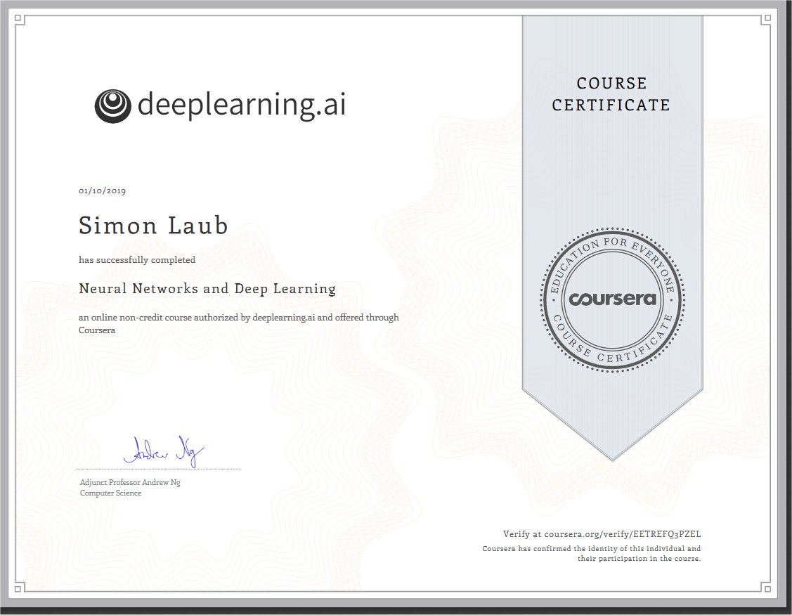 Simon Laub, Deeplearning AI Online Certificate