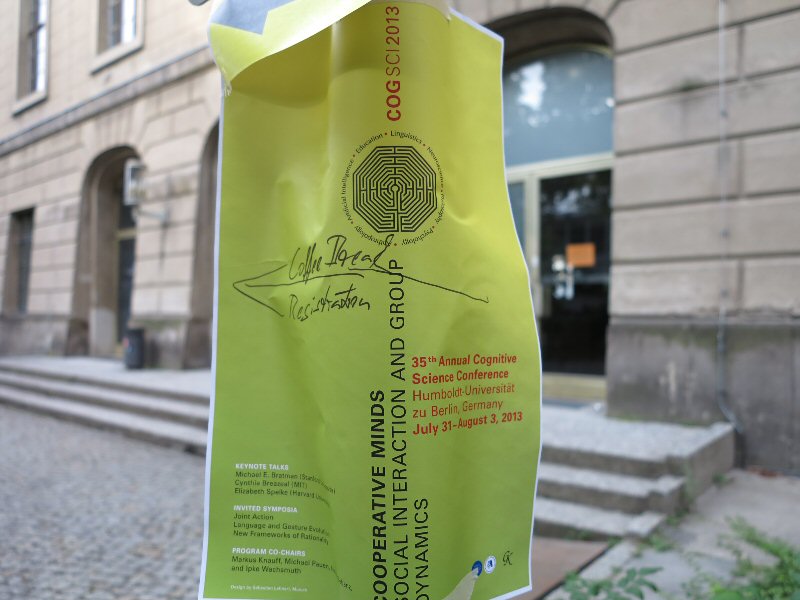 CogSci 2013, Humboldt Universität zu Berlin. CogSci 2013, Humboldt Universität zu Berlin.
