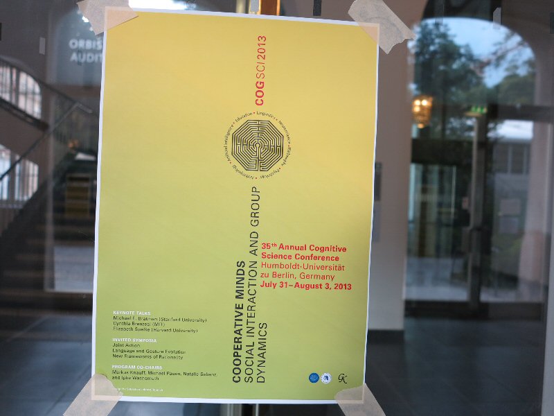 CogSci 2013, Humboldt Universität zu Berlin. CogSci 2013, Humboldt Universität zu Berlin.