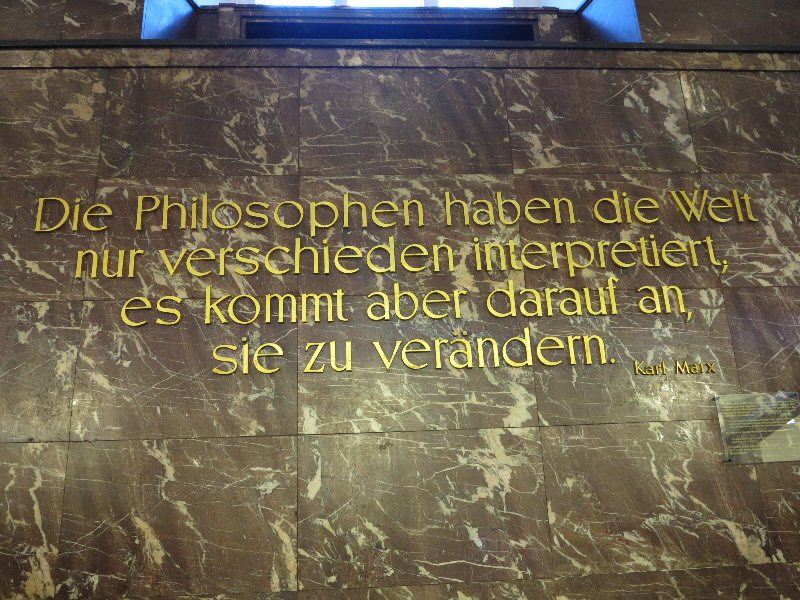 Karl Marx Quote. Main Entrance Stairway. Main building, Humboldt University. Karl Marx Quote. Main Entrance Stairway. Main building, Humboldt University.