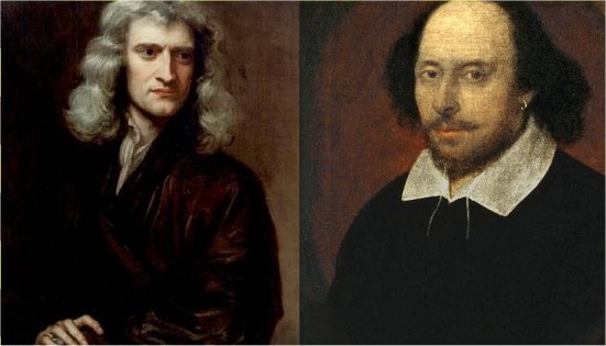Newton and Shakespeare. Wikipedia.
