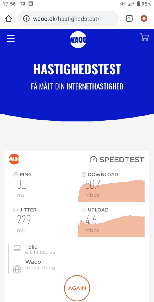 Internet Speedtest. Winter, December 2020.