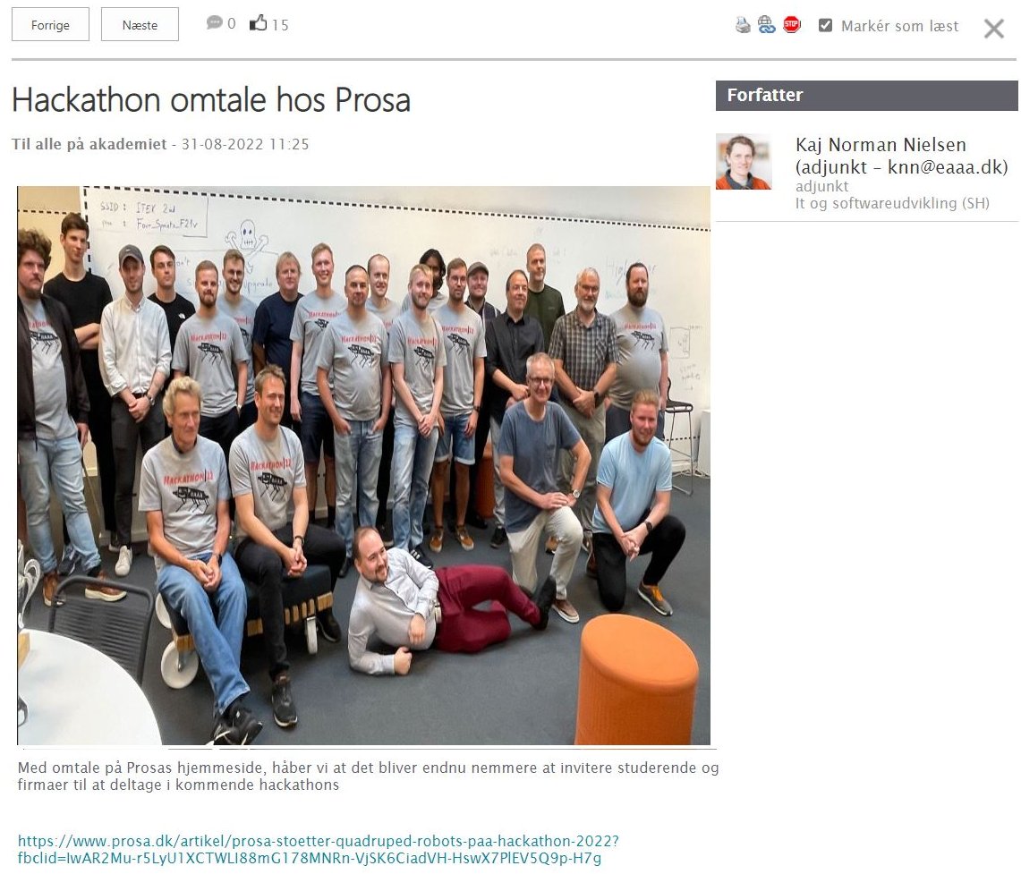 Click for Prosa omtale af Robot Hackathon 2022.
