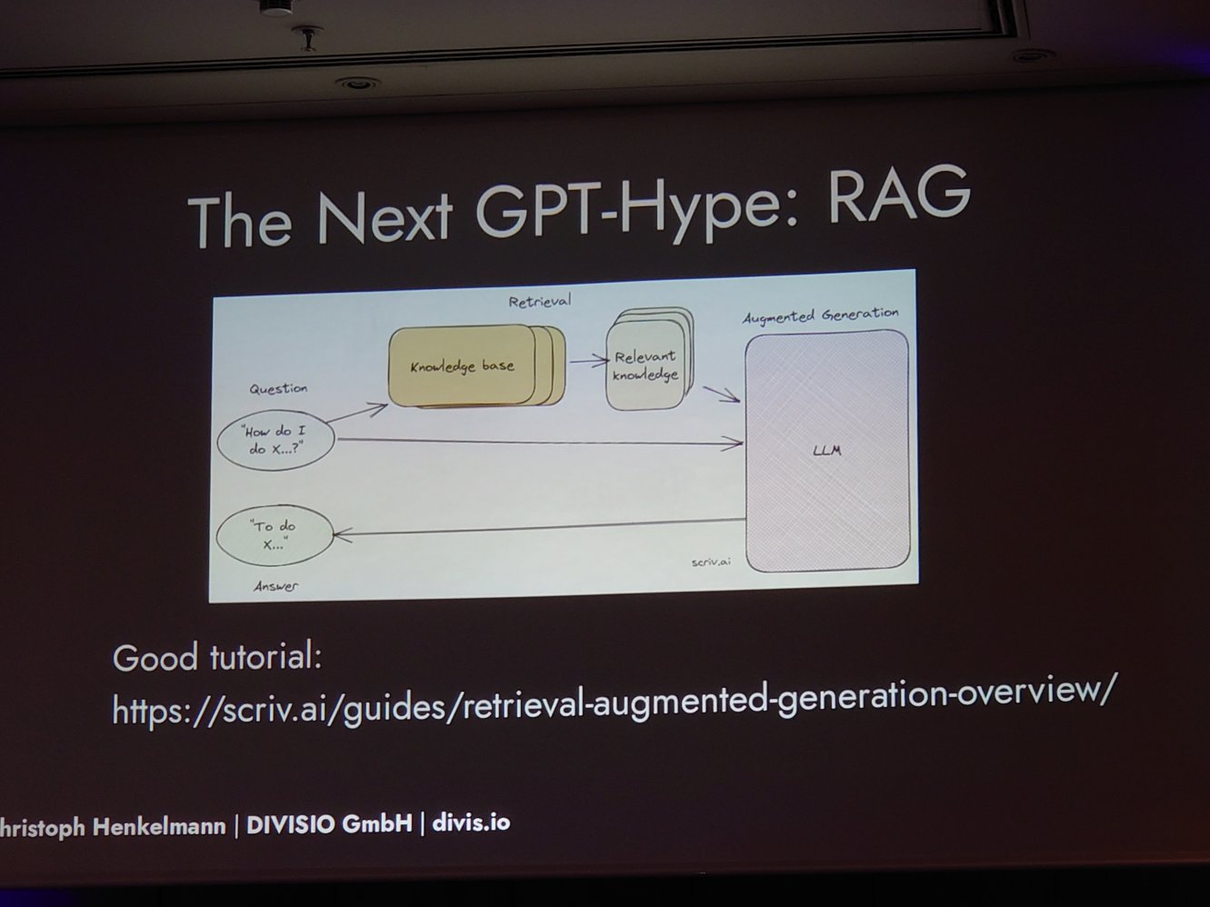 RAG tutorial. MachineLearning. MlCon Berlin. Dec. 2023.