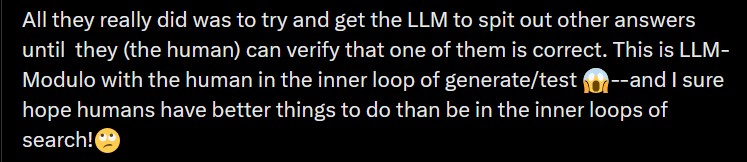 Kambhampati on X about LLMs.