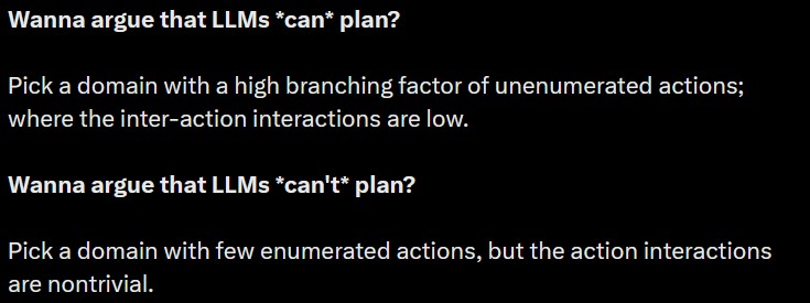 Kambhampati on X about LLMs.