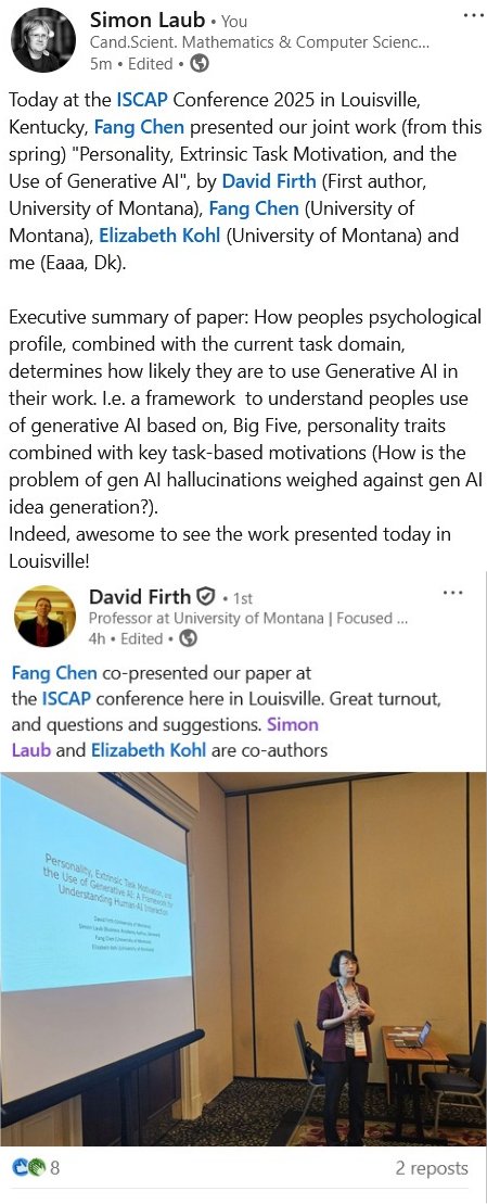 Linkedin post about the Iscap paper. Nov. 6th, 2025. Linkedin post about the Iscap paper. Nov. 6th, 2025.