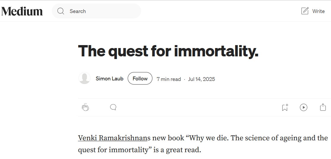 The quest for immortality. 14 July 2025. The quest for immortality. 14 July 2025.
