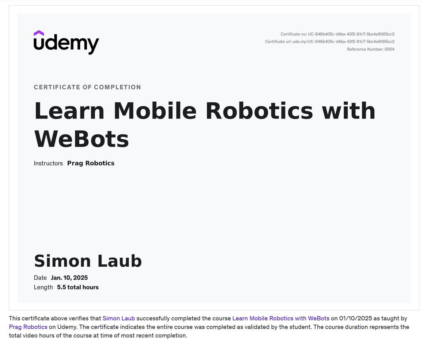 Udemy. Mobile Robotics with WeBots. Udemy. Mobile Robotics with WeBots.