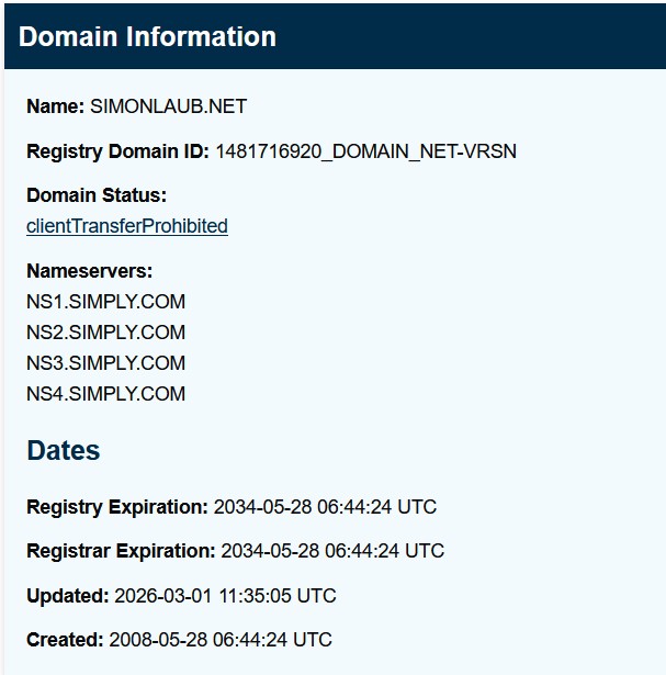 Website Info. February 2026.